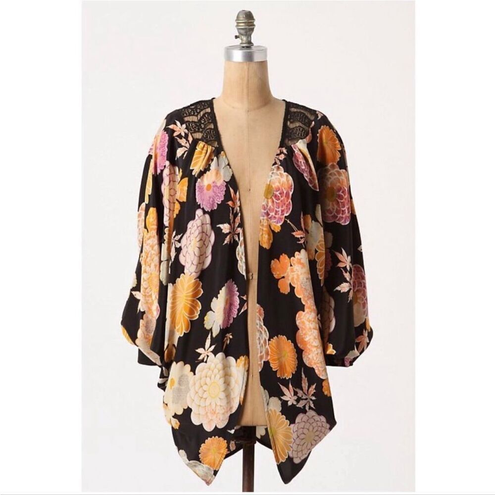 Anthropologie Corey Lynn Calter Silk Dahlia Kimono Cover Up OS